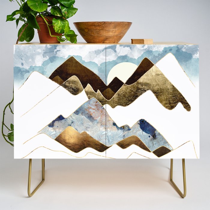 Minimal Abstract Mountains Credenza Gallery Image 1