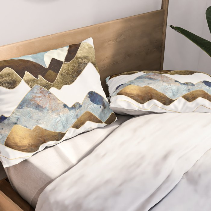 Minimal Abstract Mountains Pillow Sham Gallery Image 2