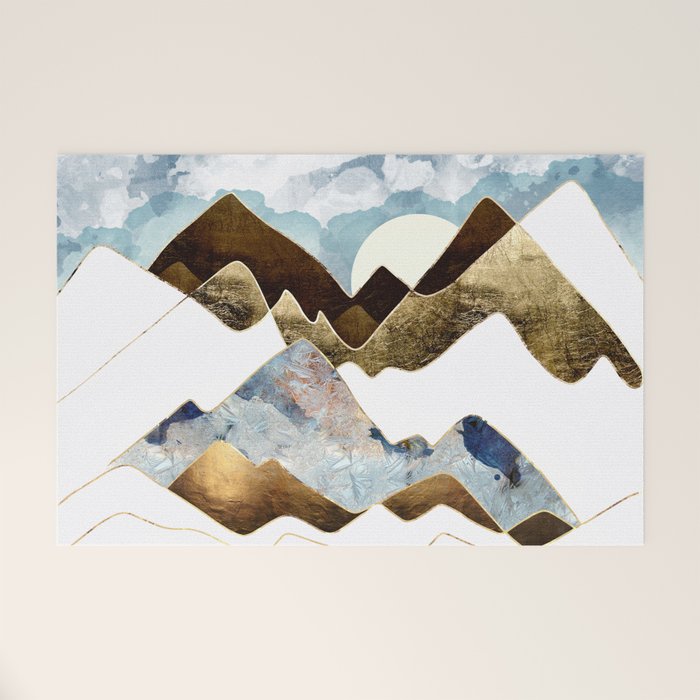 Minimal Abstract Mountains Welcome Mat Gallery Image 1