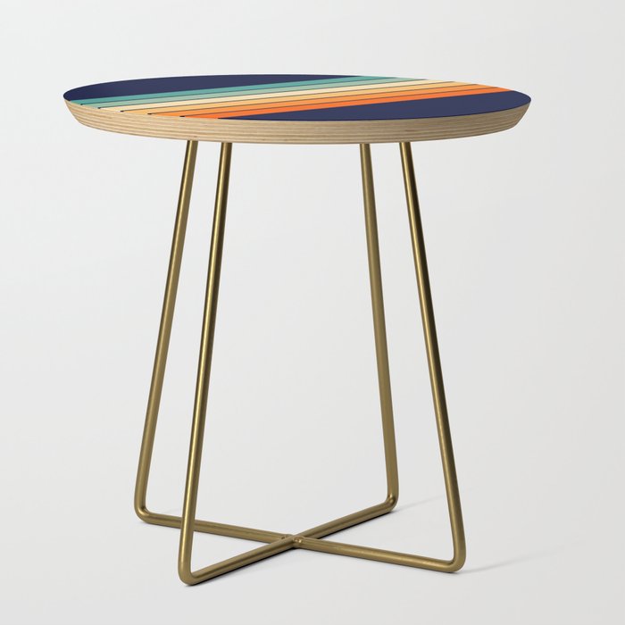 Farida - 70s Vintage Style Retro Stripes Side Table