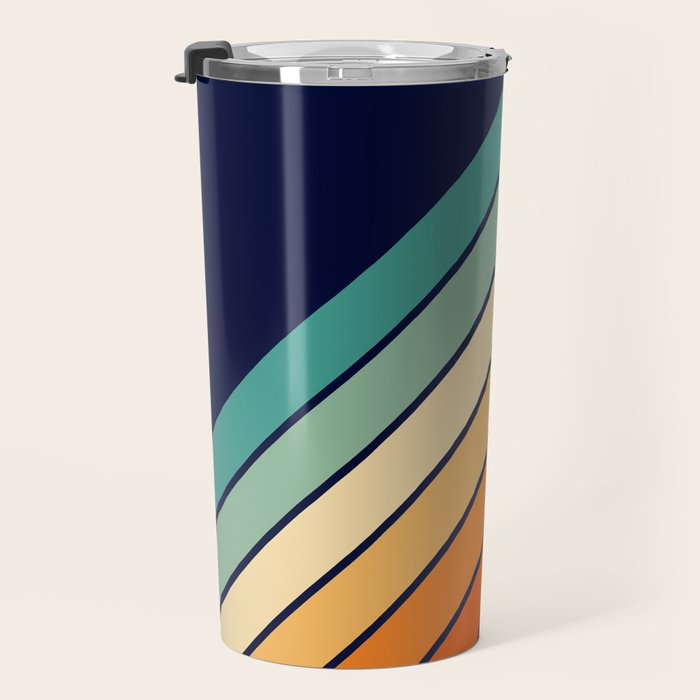 Farida - 70s Vintage Style Retro Stripes Travel Mug Gallery Image 3