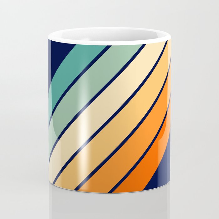 Farida - 70s Vintage Style Retro Stripes Coffee Mug Gallery Image 4
