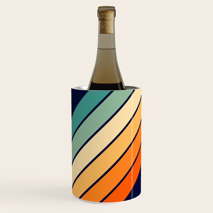 Farida - 70s Vintage Style Retro Stripes Wine Chiller Gallery Image 1