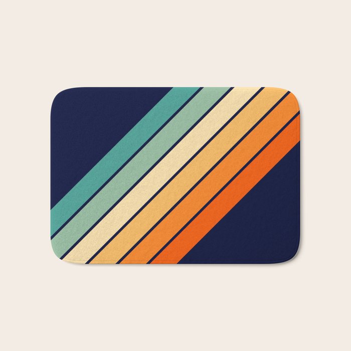 Farida - 70s Vintage Style Retro Stripes Bath Mat Gallery Image 1