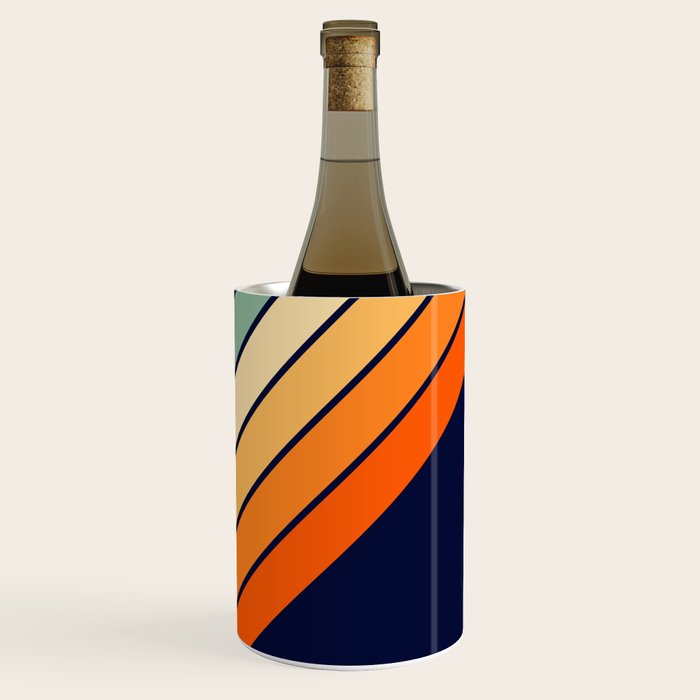 Farida - 70s Vintage Style Retro Stripes Wine Chiller Gallery Image 3