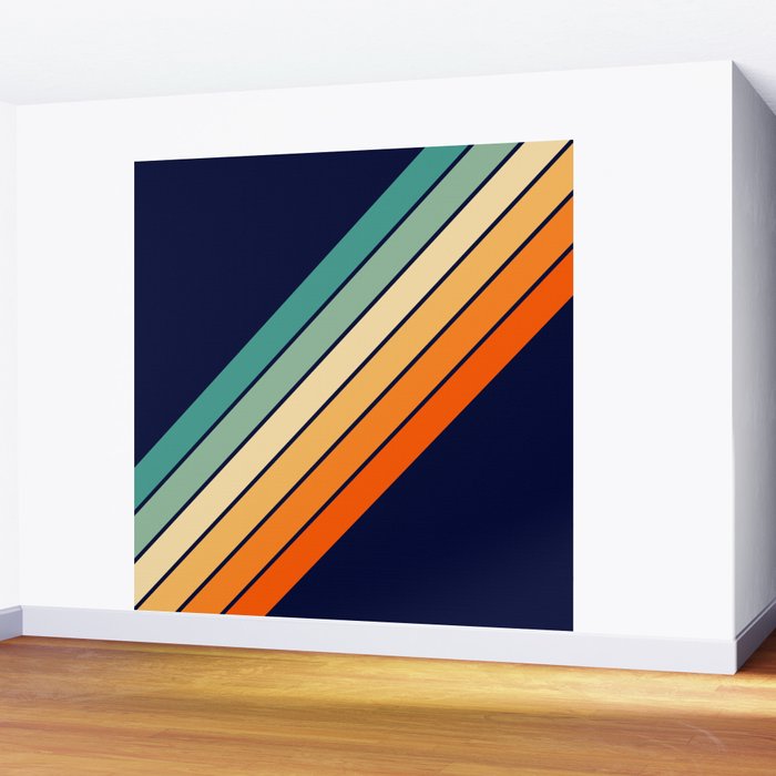Farida - 70s Vintage Style Retro Stripes Wall Mural Gallery Image 2