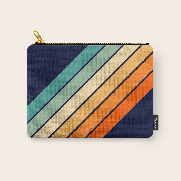 Farida - 70s Vintage Style Retro Stripes Carry All Pouch Gallery Image 1