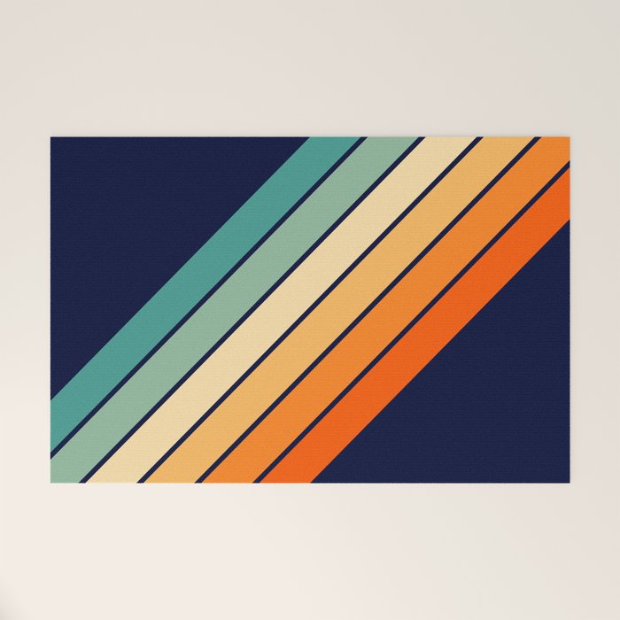 Farida - 70s Vintage Style Retro Stripes Welcome Mat Gallery Image 1
