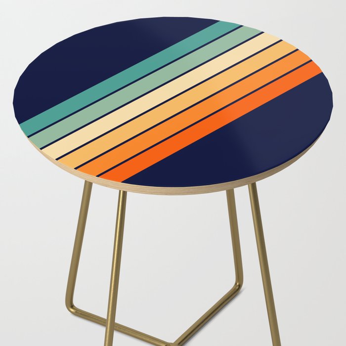 Farida - 70s Vintage Style Retro Stripes Side Table Gallery Image 2