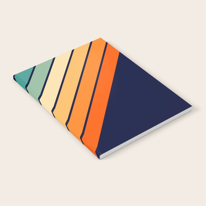 Farida - 70s Vintage Style Retro Stripes Notebook Gallery Image 2