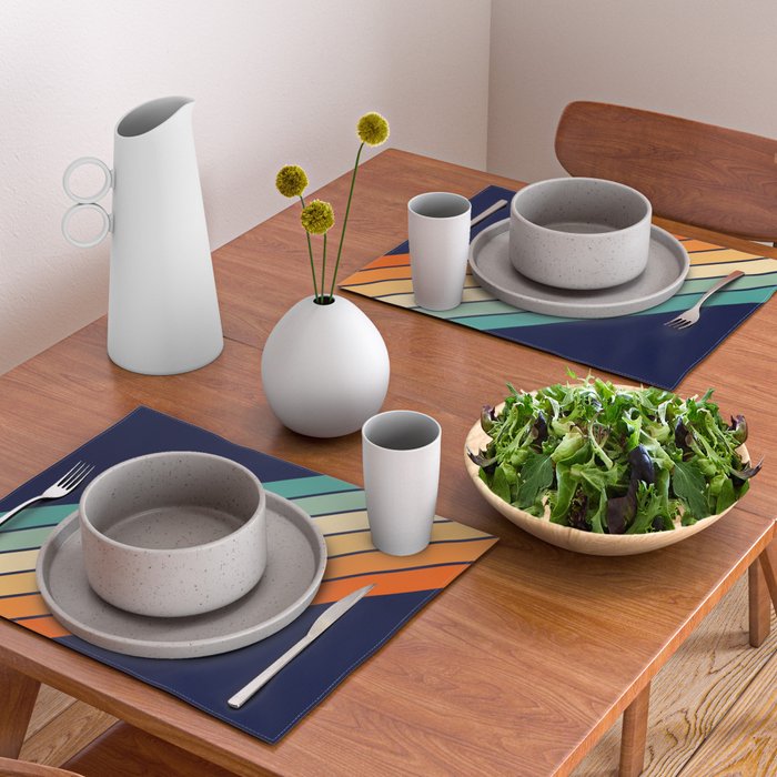 Farida - 70s Vintage Style Retro Stripes Placemat Gallery Image 2