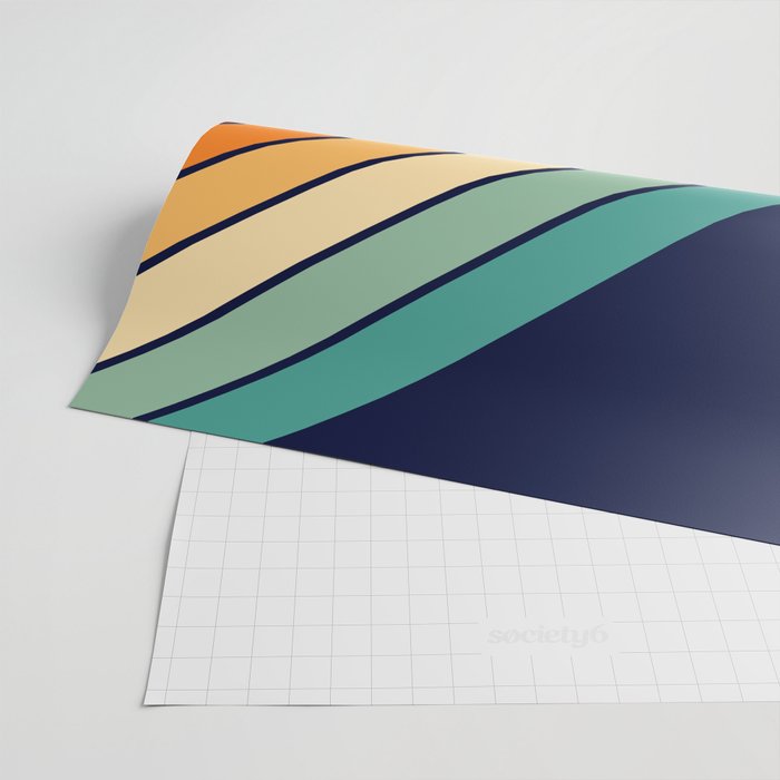 Farida - 70s Vintage Style Retro Stripes Wrapping Paper Gallery Image 2