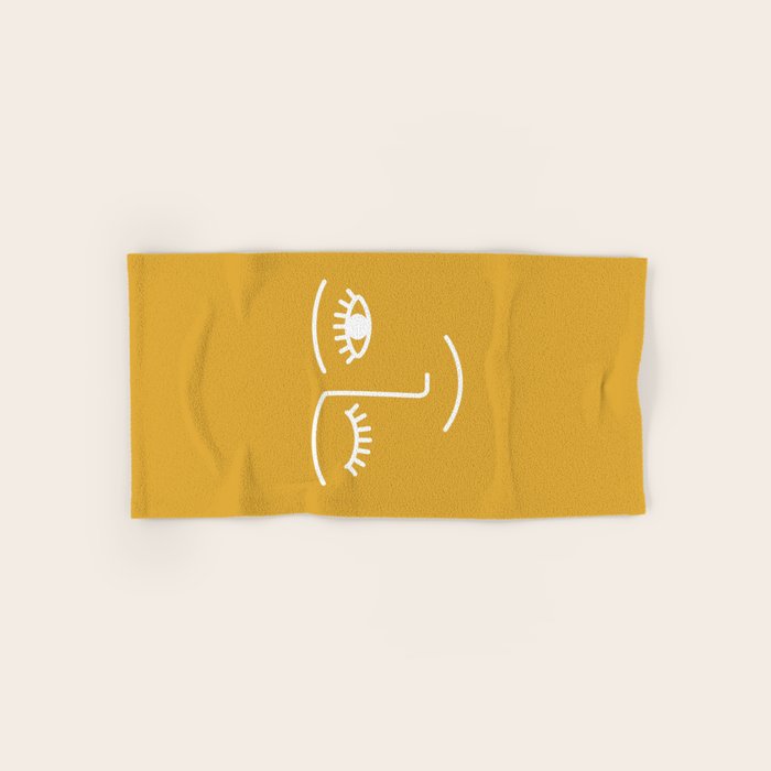 Wink (Mustard Yellow) Bath Towel Gallery Image 1