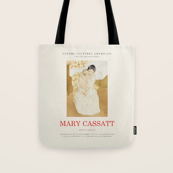 Mary Cassatt Vintage Art Exhibition Poster, 1959 Tote Bag Gallery Image 1