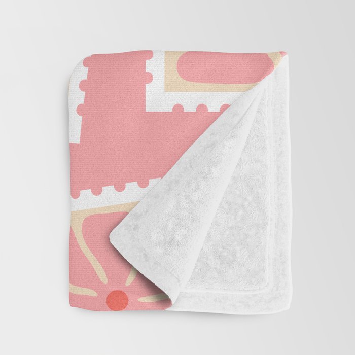 Vintage flower postage stamp pattern Throw Blanket Gallery Image 3