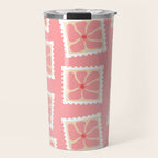 Vintage flower postage stamp pattern Travel Mug Gallery Image 1