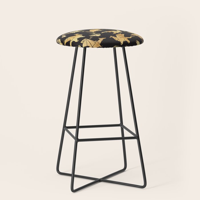 Origami metallic dragon friends // black background golden fantasy animals Stool Gallery Image 1