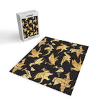 Origami metallic dragon friends // black background golden fantasy animals Jigsaw Puzzle Gallery Image 2