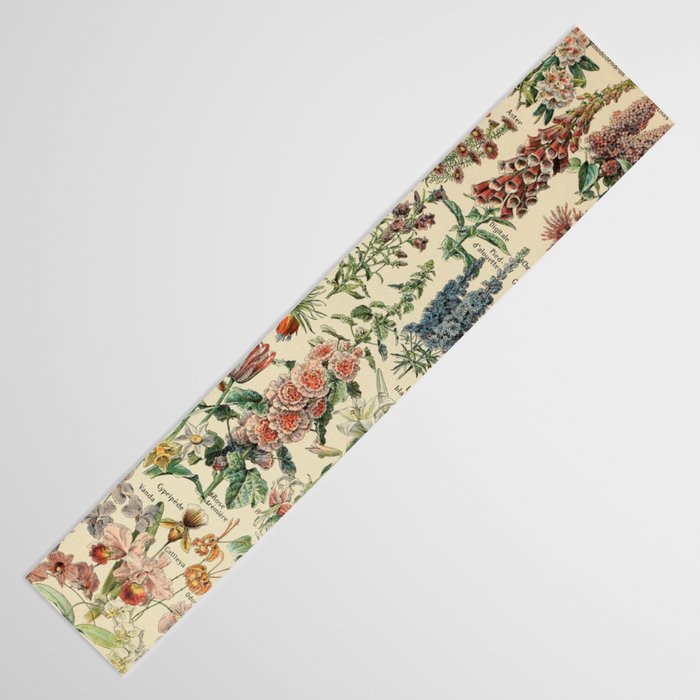French Vintage Flowers Chart Adolphe Millot Fleurs Larousse Pour Tous Funky Cozy Boho Maximalist Table Runner Gallery Image 3