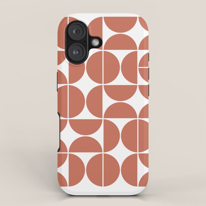 Mid Century Modern Geometric 04 Terracotta iPhone Case Gallery Image 1