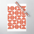 Mid Century Modern Geometric 04 Terracotta Wrapping Paper Gallery Image 1