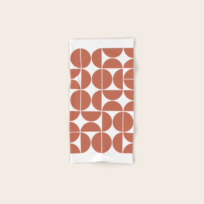 Mid Century Modern Geometric 04 Terracotta Towels Gallery Image 1