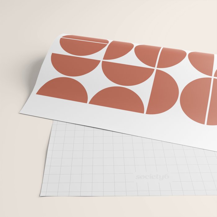 Mid Century Modern Geometric 04 Terracotta Wrapping Paper Gallery Image 2