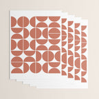 Mid Century Modern Geometric 04 Terracotta Wrapping Paper Gallery Image 3