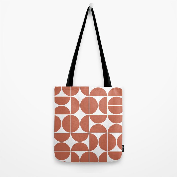 Mid Century Modern Geometric 04 Terracotta Tote Bag Gallery Image 2