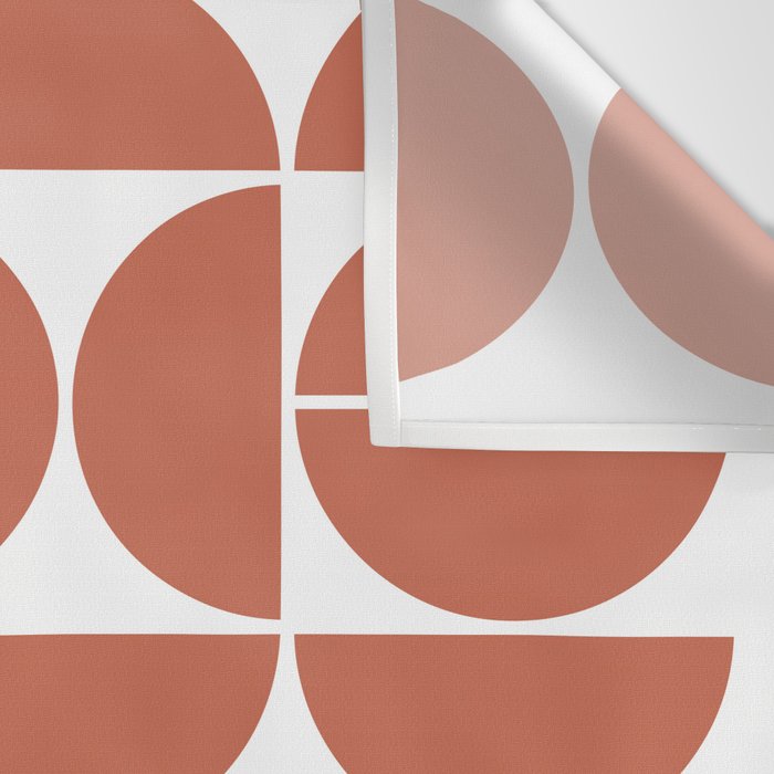 Mid Century Modern Geometric 04 Terracotta Wall Tapestry Gallery Image 3