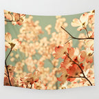 Pink Flowers on a Spring Day Wall Tapestry Gallery Image 4
