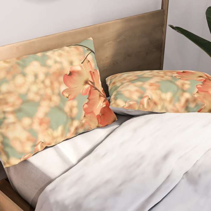 Pink Flowers on a Spring Day Pillow Sham Gallery Image 2