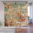 Pink Flowers on a Spring Day Wall Mural Gallery Image 1