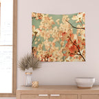 Pink Flowers on a Spring Day Wall Tapestry Gallery Image 2