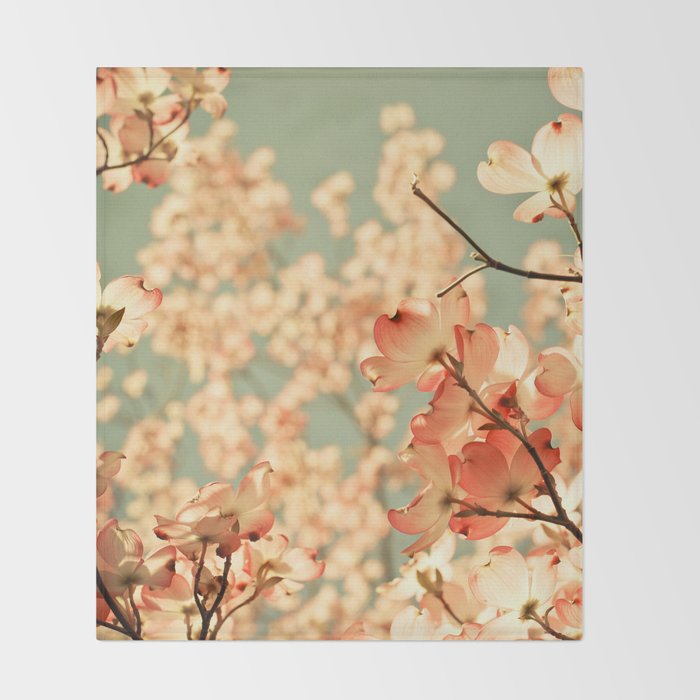 Pink Flowers on a Spring Day Throw Blanket Gallery Image 2