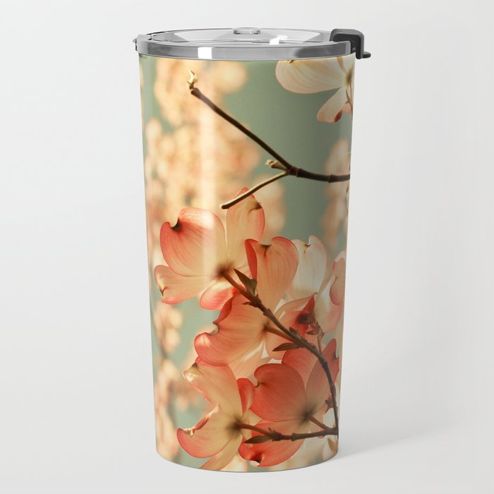 Pink Flowers on a Spring Day Travel Mug Gallery Image 2
