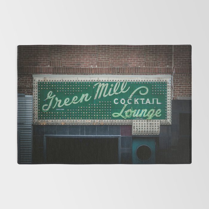 Green Mill Cocktail Lounge Vintage Neon Sign Uptown Chicago Rug Gallery Image 2