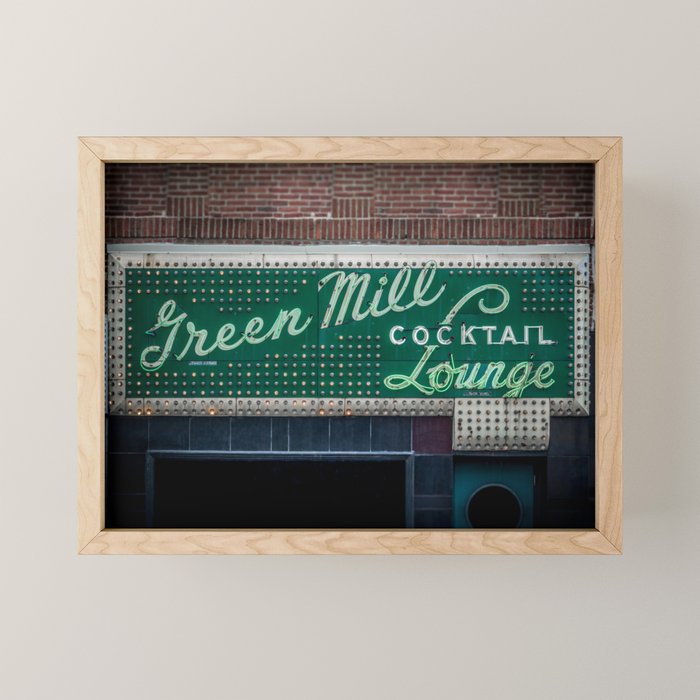 Green Mill Cocktail Lounge Vintage Neon Sign Uptown Chicago Mini Art Print Gallery Image 1