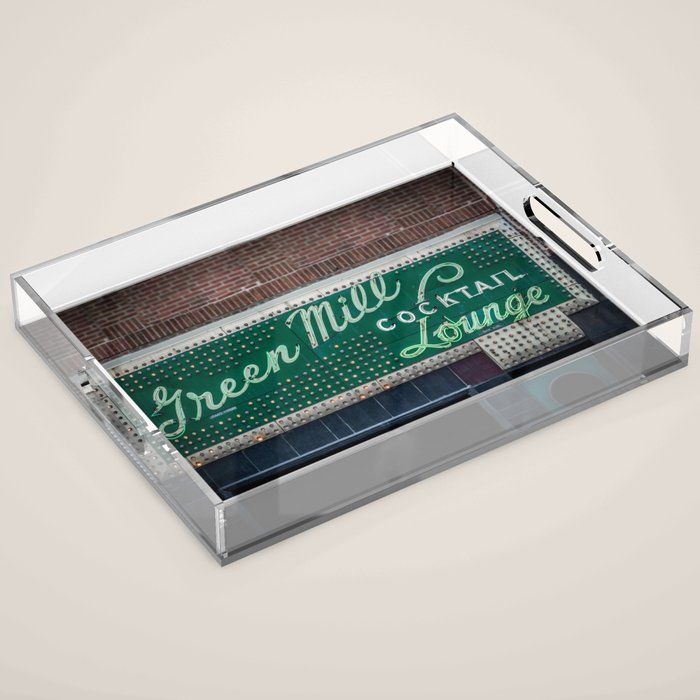 Green Mill Cocktail Lounge Vintage Neon Sign Uptown Chicago Acrylic Tray Gallery Image 1