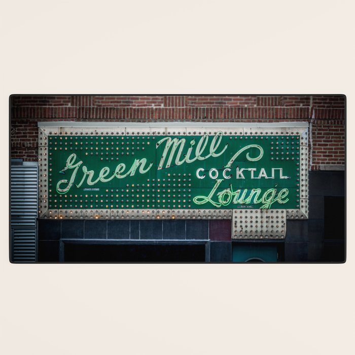 Green Mill Cocktail Lounge Vintage Neon Sign Uptown Chicago Desk Mat Gallery Image 3