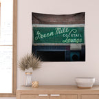 Green Mill Cocktail Lounge Vintage Neon Sign Uptown Chicago Wall Tapestry Gallery Image 2