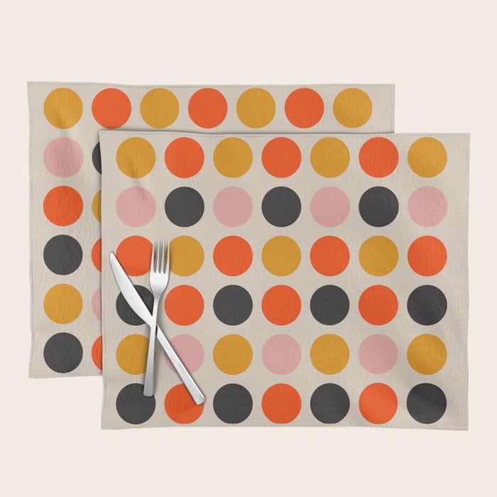 Retro Bauhaus Dots | 70s European Pattern Placemat Gallery Image 1