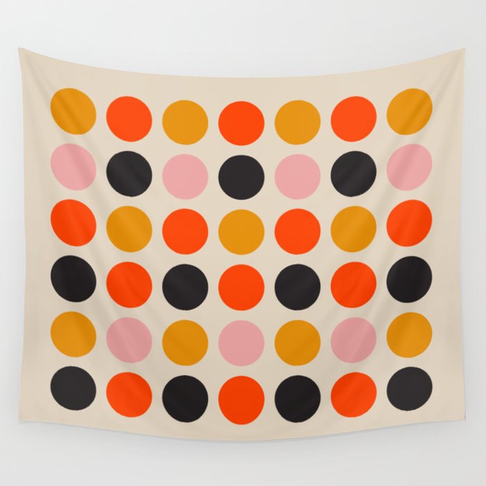 Retro Bauhaus Dots | 70s European Pattern Wall Tapestry Gallery Image 4
