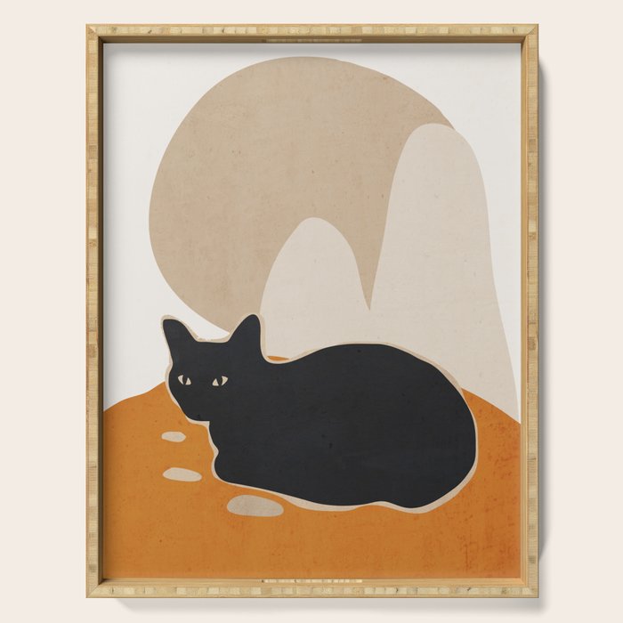 Minimal Abstract Art Cat 3 Serving Tray Gallery Image 1