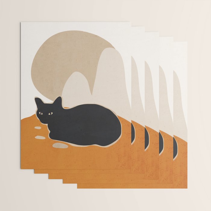 Minimal Abstract Art Cat 3 Wrapping Paper Gallery Image 3