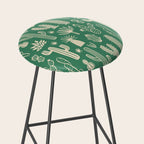 Retro hand drawn cactus plant pattern Stool Gallery Image 2