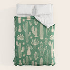 Retro hand drawn cactus plant pattern Comforter Gallery Image 6