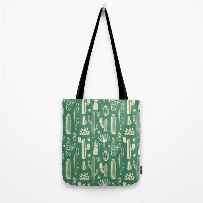 Retro hand drawn cactus plant pattern Tote Bag Gallery Image 2