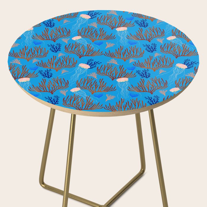 Jellyfish and Coral-Blue Side Table Gallery Image 2