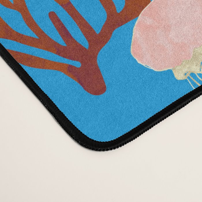 Jellyfish and Coral-Blue Desk Mat Gallery Image 4